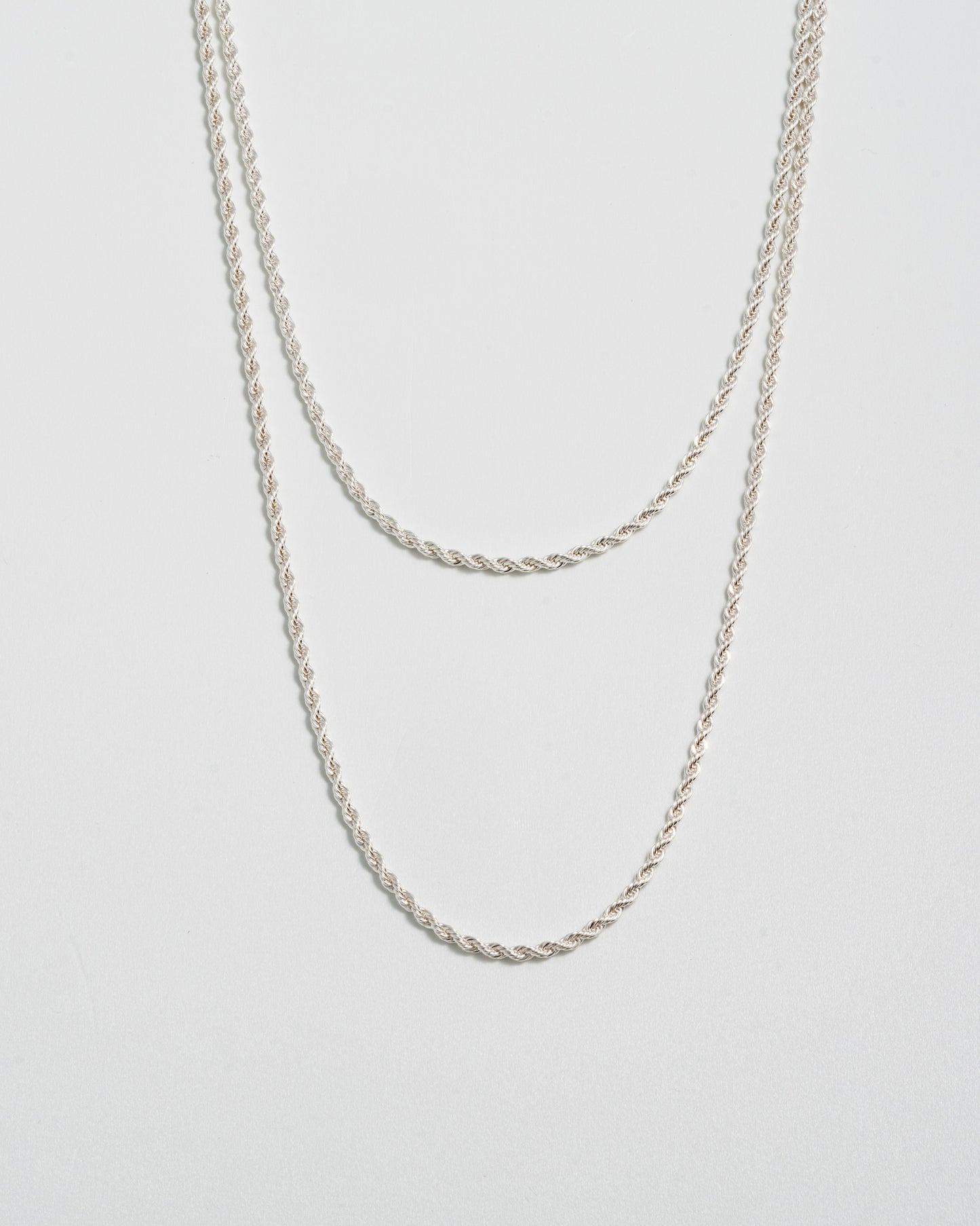 Long Mini Roped In Necklace - Silver