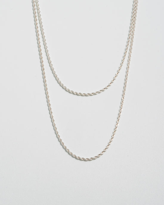 Long Mini Roped In Necklace - Silver