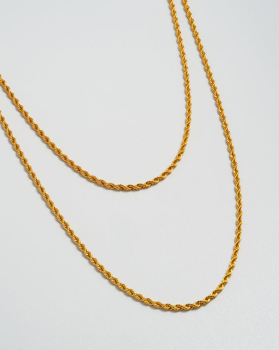 Long Mini Roped In Necklace - Gold