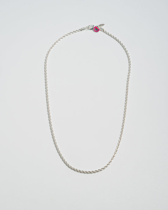 Long Mini Roped In Necklace - Silver