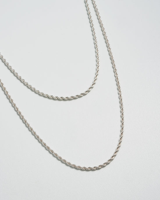 Long Mini Roped In Necklace - Silver