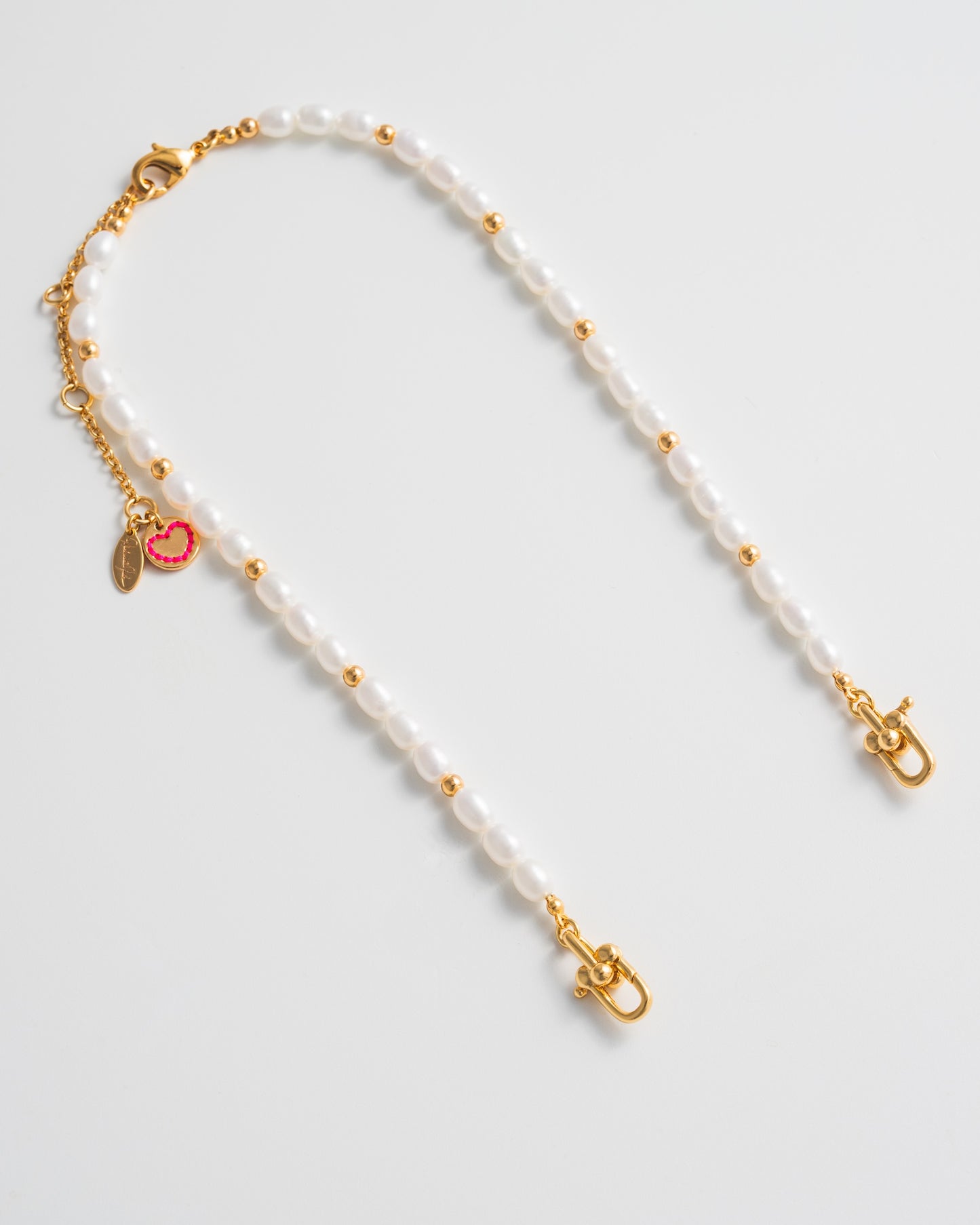 Cable Pearl Necklace - Gold