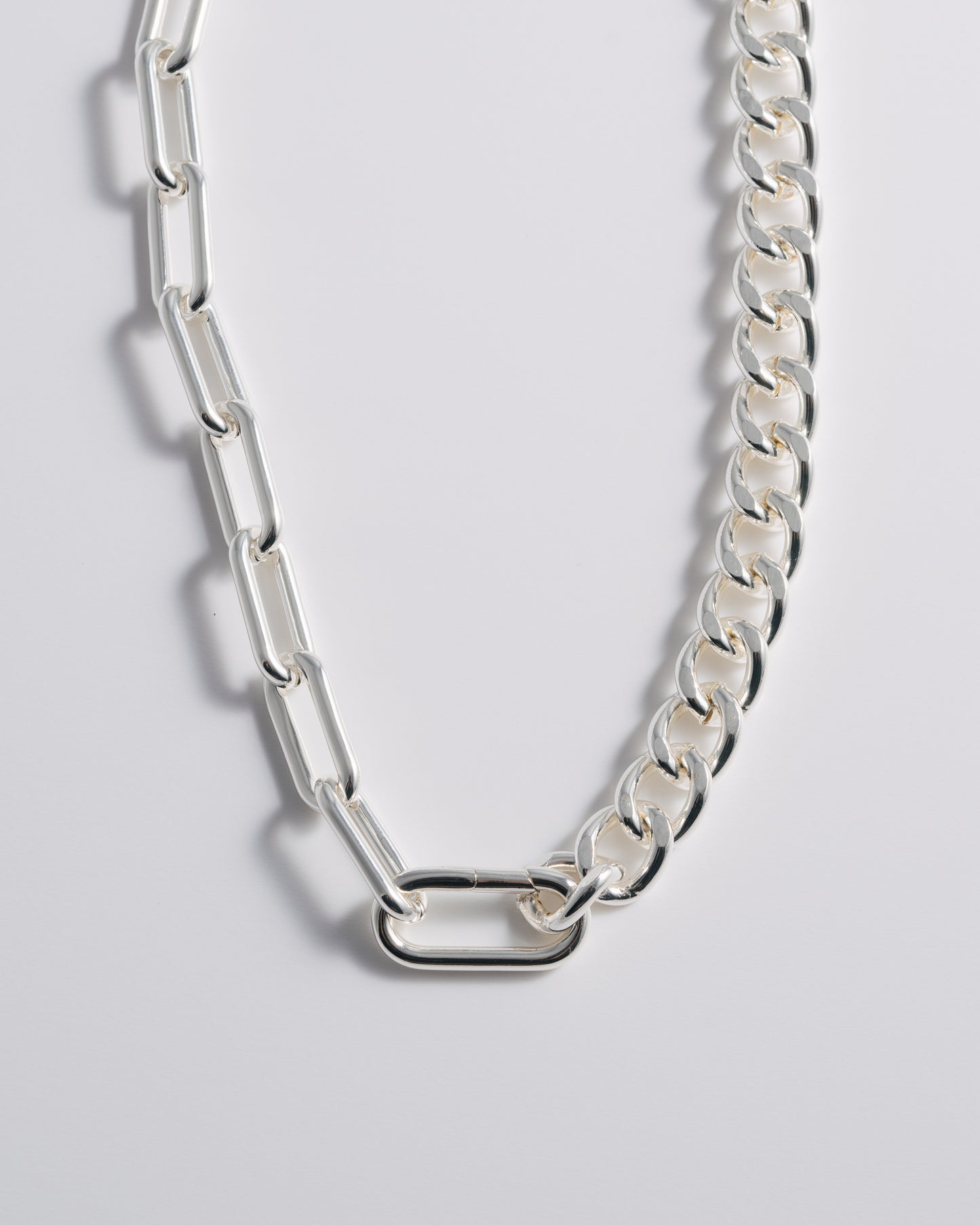 Silver Half & Half Necklace - Short