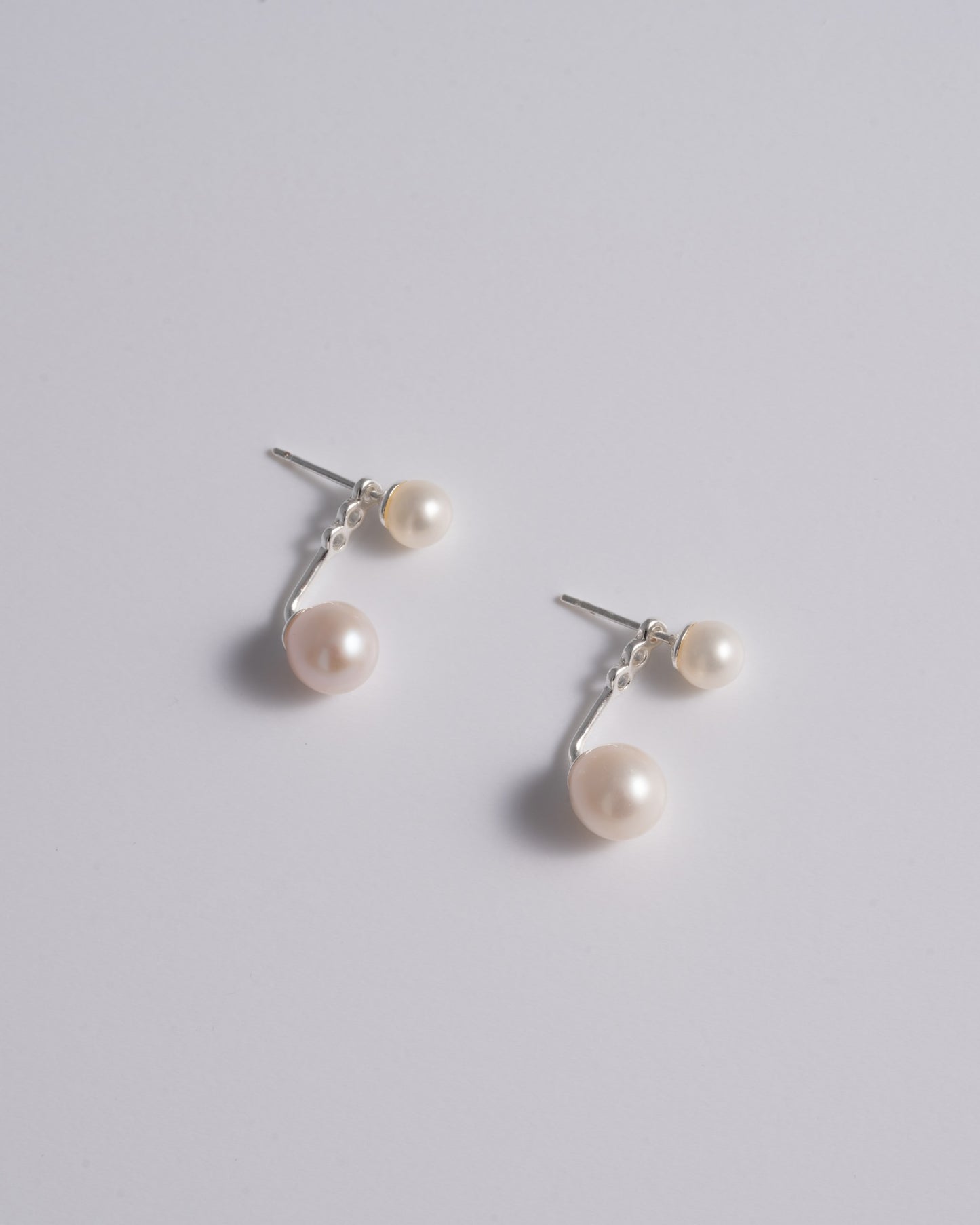 Mini Pearl Stud  & Ear Jacket - Silver