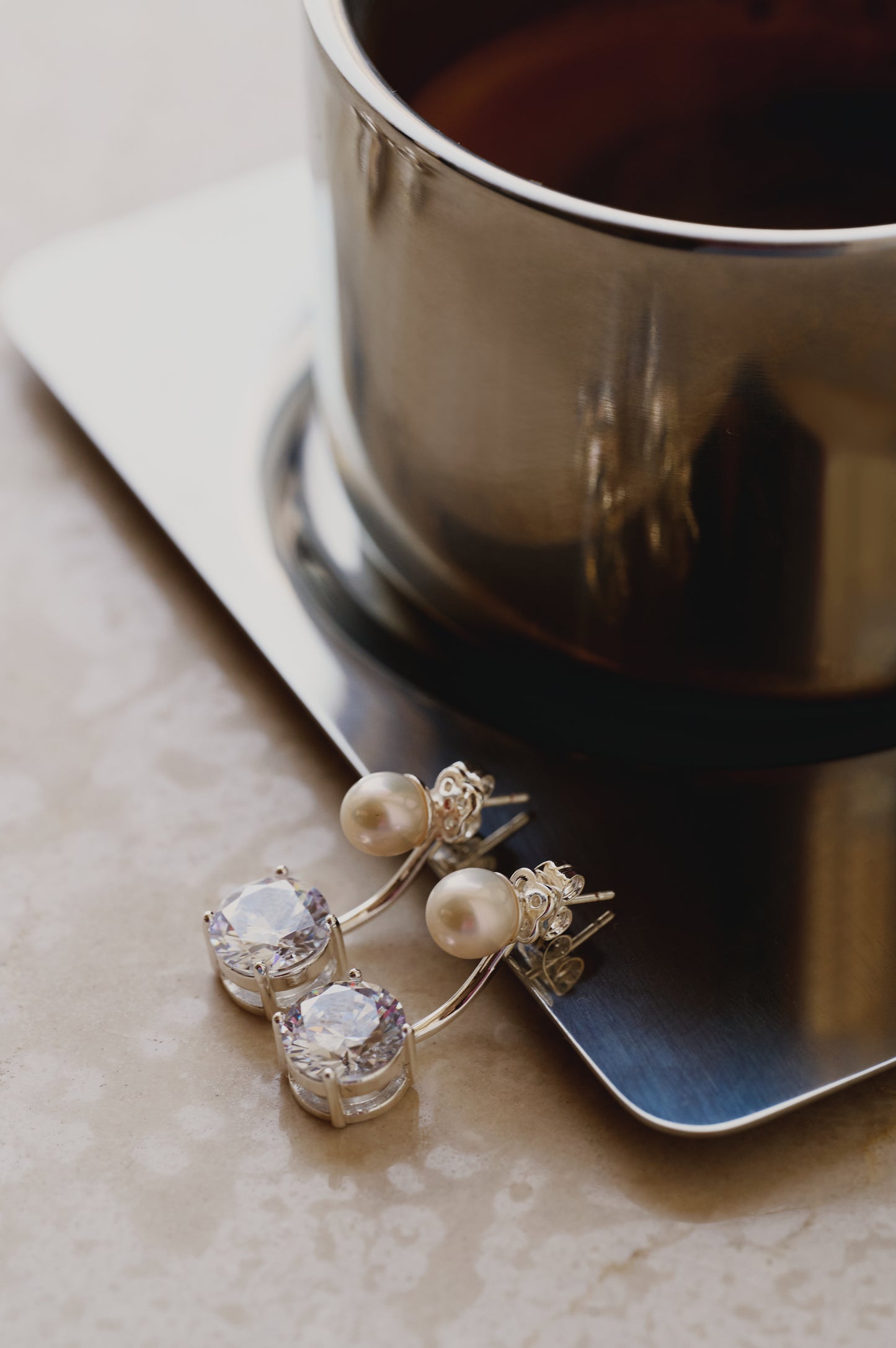 Pearl Studs - Silver